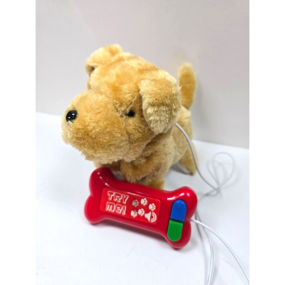 Dog Plush Remote Control Walking Talking Leash Bone Controller Golden Retriever